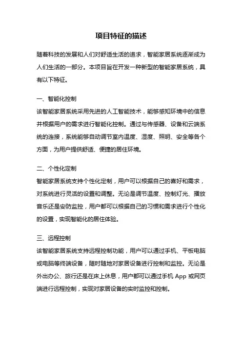 项目特征的描述