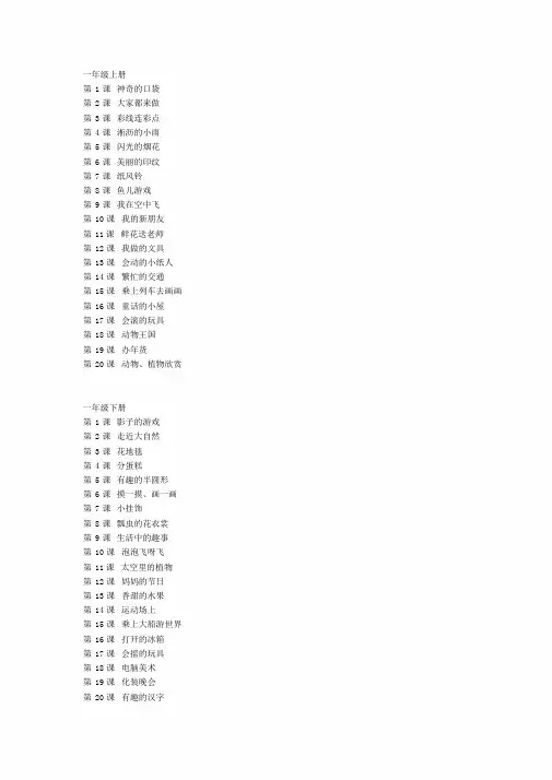 人教版小学美术教材目录文件.doc
