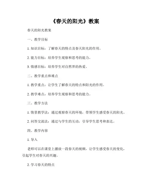 《春天的阳光》教案