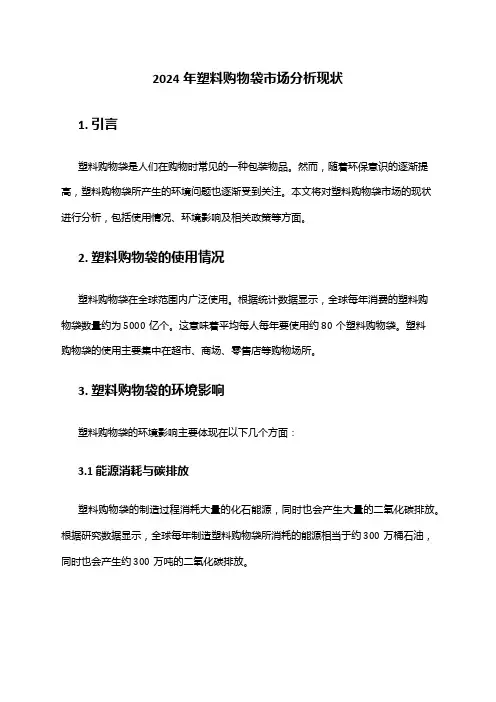 2024年塑料购物袋市场分析现状