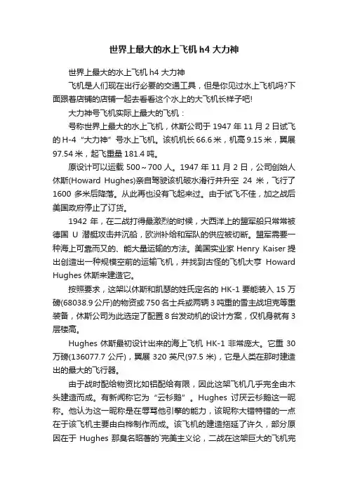 世界上最大的水上飞机h4大力神