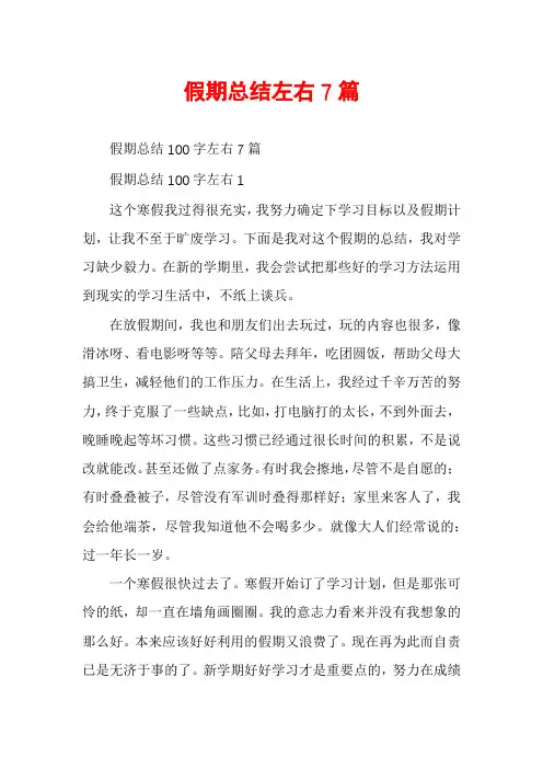 假期总结左右7篇