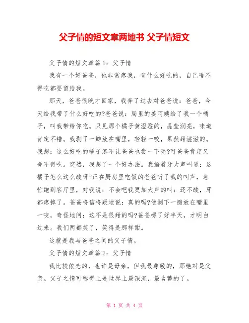 父子情的短文章两地书 父子情短文