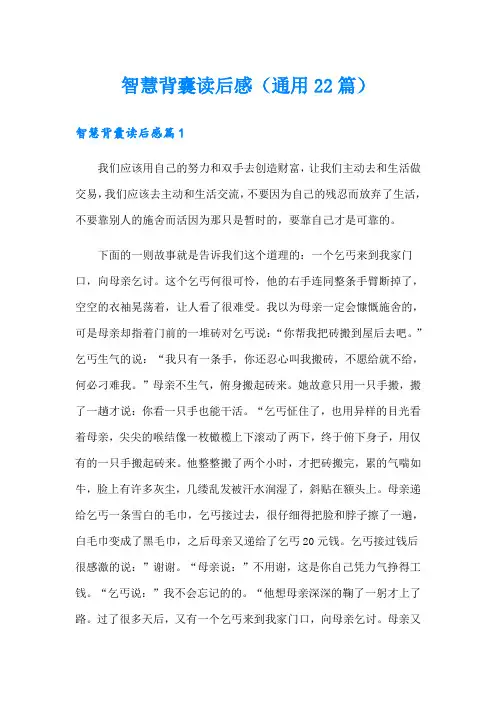 智慧背囊读后感(通用22篇)