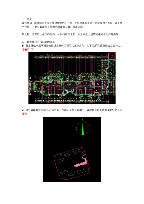 建筑朝向与指北针的关系