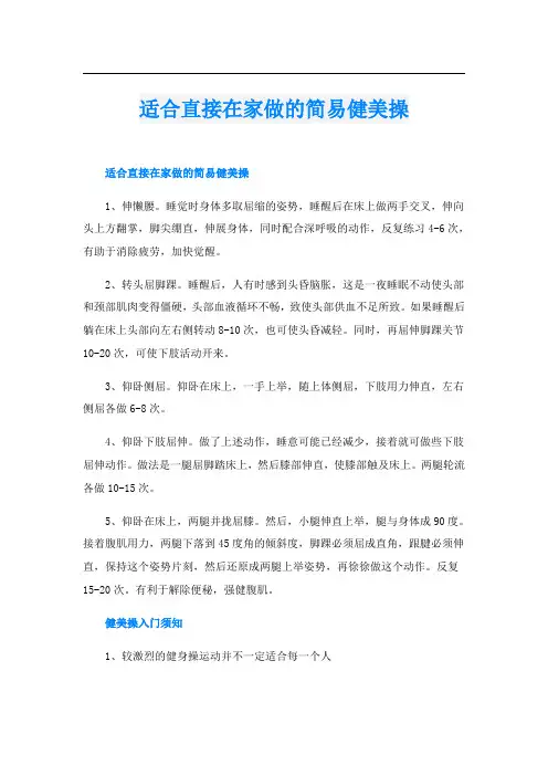 适合直接在家做的简易健美操