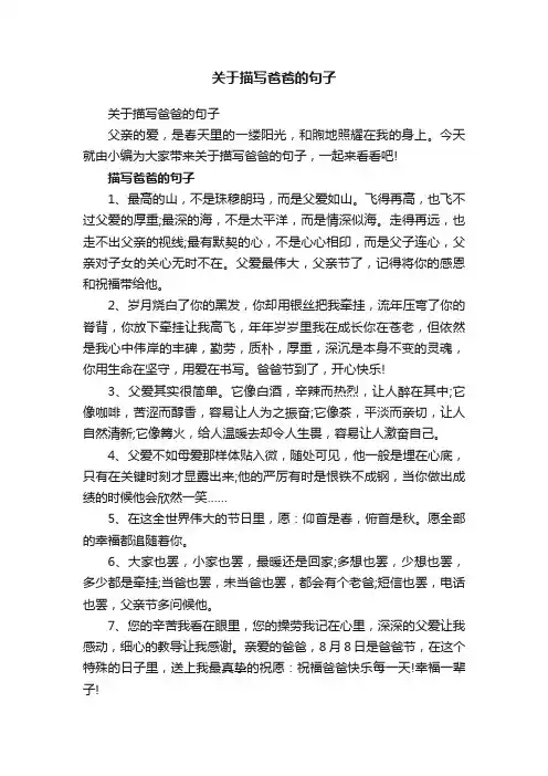 关于描写爸爸的句子