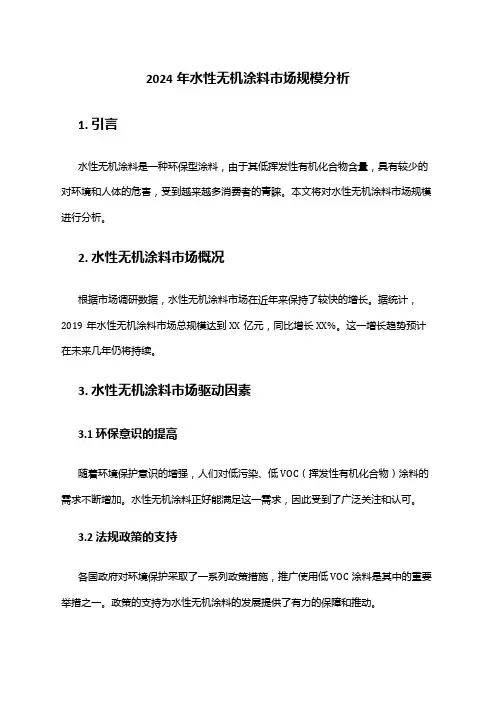 2024年水性无机涂料市场规模分析