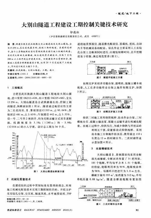 大别山隧道工程建设工期控制关键技术研究