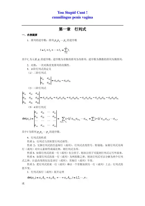 考研数学 线性代数 内部讲义 金典