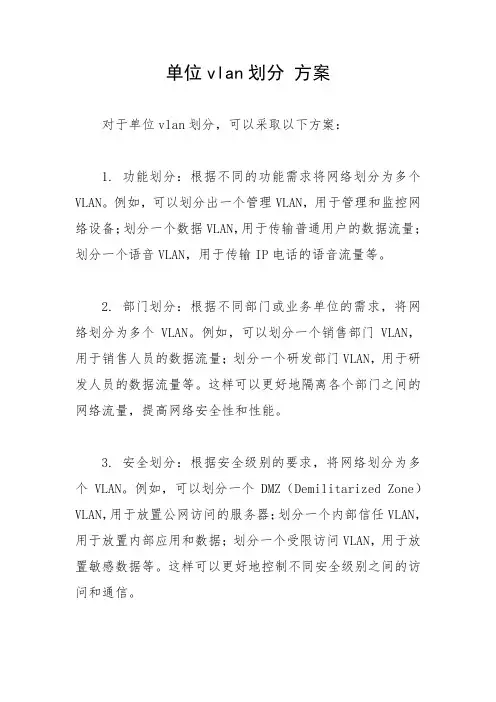 单位vlan划分 方案