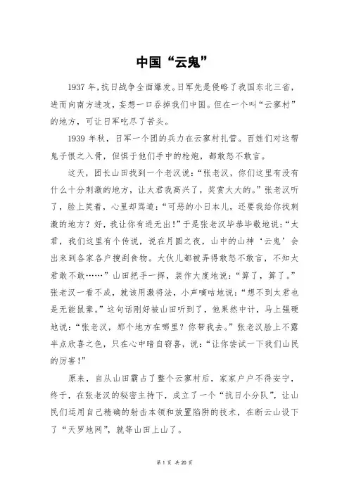 中国“云鬼”_高三作文