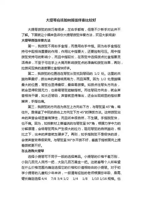 大提琴应该如何拨弦伴奏比较好