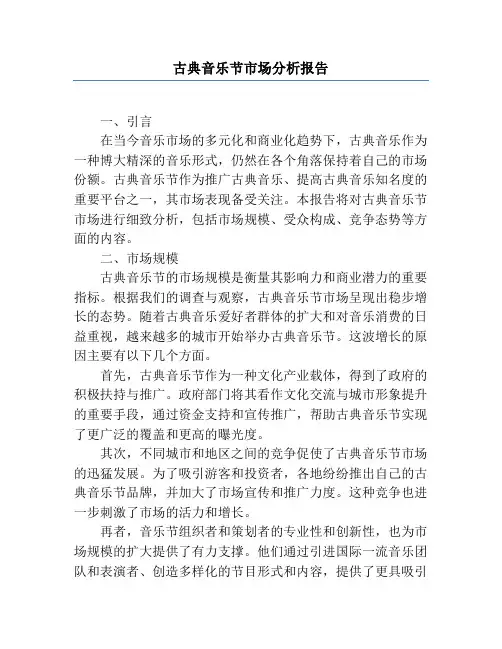 古典音乐节市场分析报告