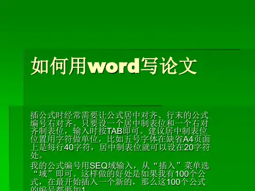 《如何用word写论文》PPT课件