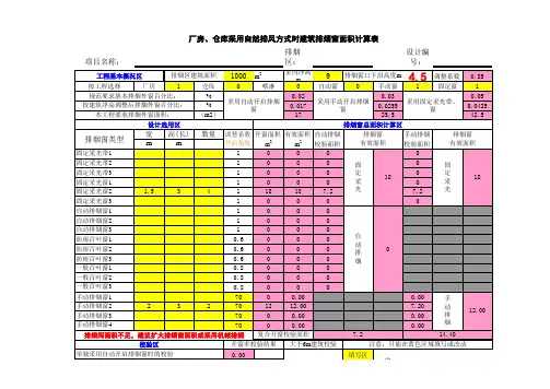 厂房、仓库自然排烟开窗面积计算