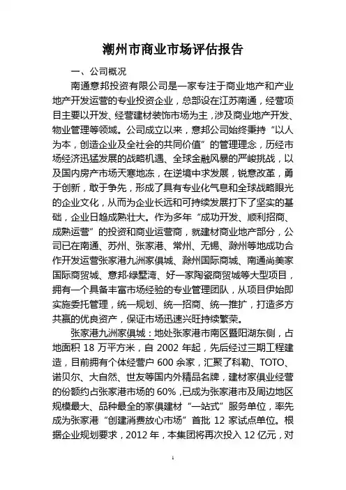 潮州市商业市场评估报告