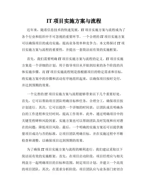 IT项目实施方案与流程