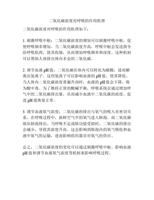 二氧化碳浓度对呼吸的作用机理
