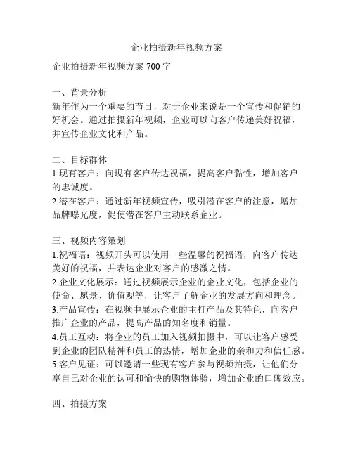 企业拍摄新年视频方案