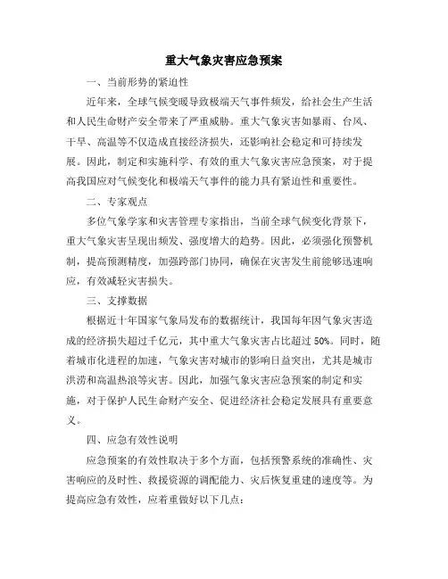 重大气象灾害应急预案