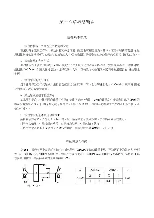 大学机械设计习题滚动轴承习题及答案