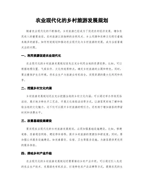 农业现代化的乡村旅游发展规划