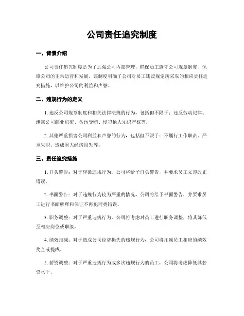 公司责任追究制度