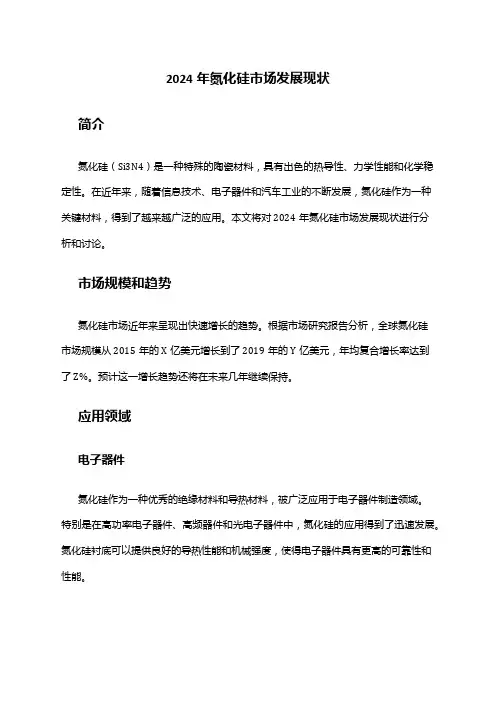 2024年氮化硅市场发展现状