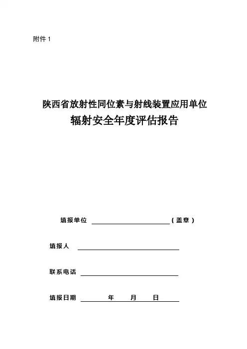 辐射安全年度评估报告空表