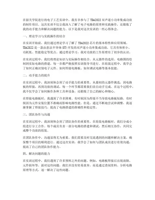 功放实训报告心得