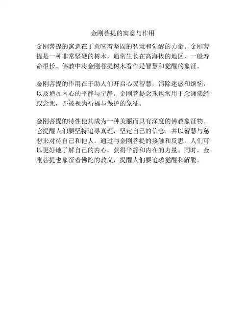 金刚菩提的寓意与作用