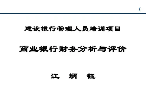 商业银行财务分析与评价(PPT 87页) 》