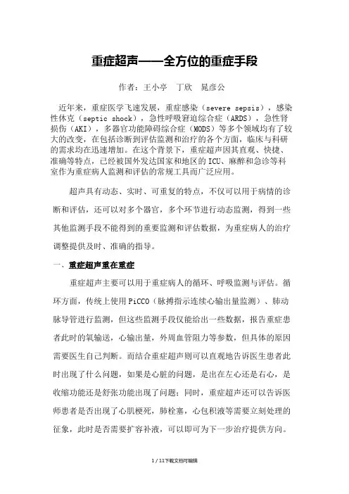 重症超声-全方位的重症手段