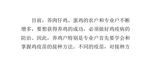 鸡疫苗的五种接种方法