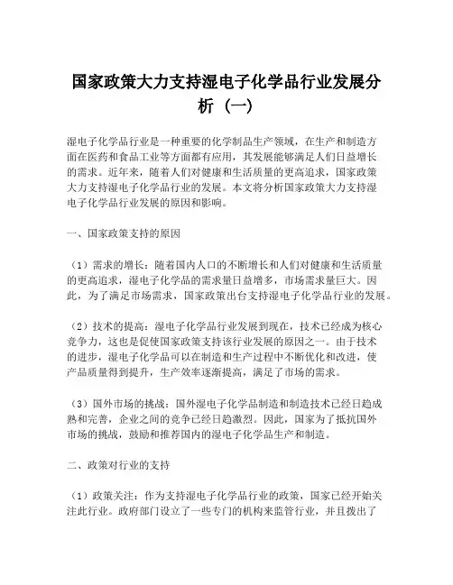 国家政策大力支持湿电子化学品行业发展分析 (一)
