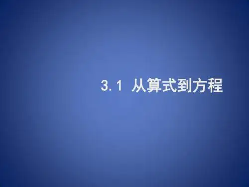 《从算式到方程》课件1(16页)(新人教七年级上)