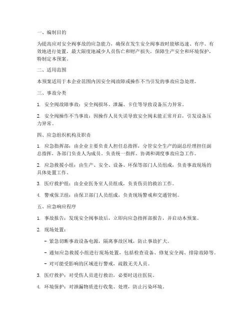 安全阀事故应急预案