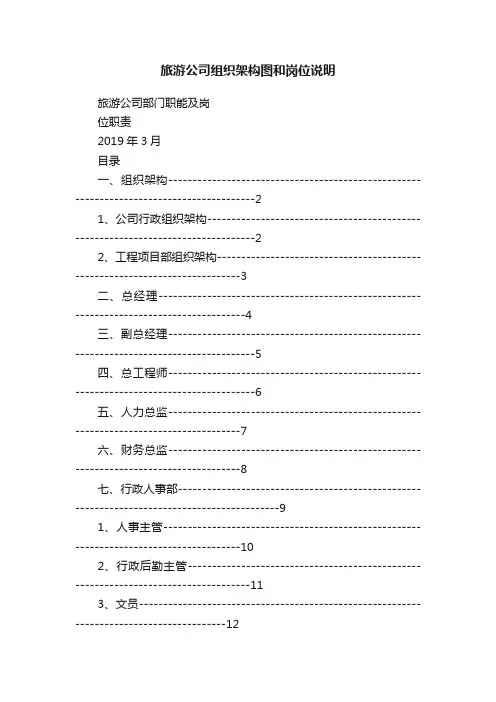 旅游公司组织架构图和岗位说明