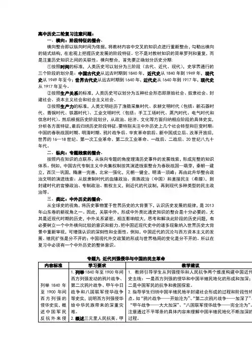 高考历史二轮复习 近代中国 教案