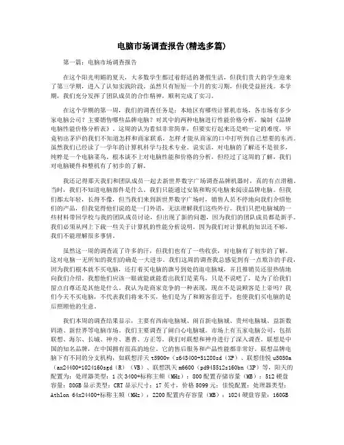 电脑市场调查报告(精选多篇)