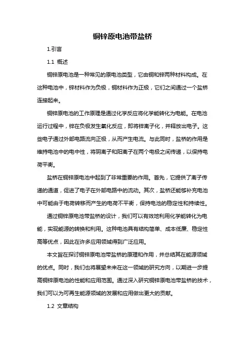 铜锌原电池带盐桥