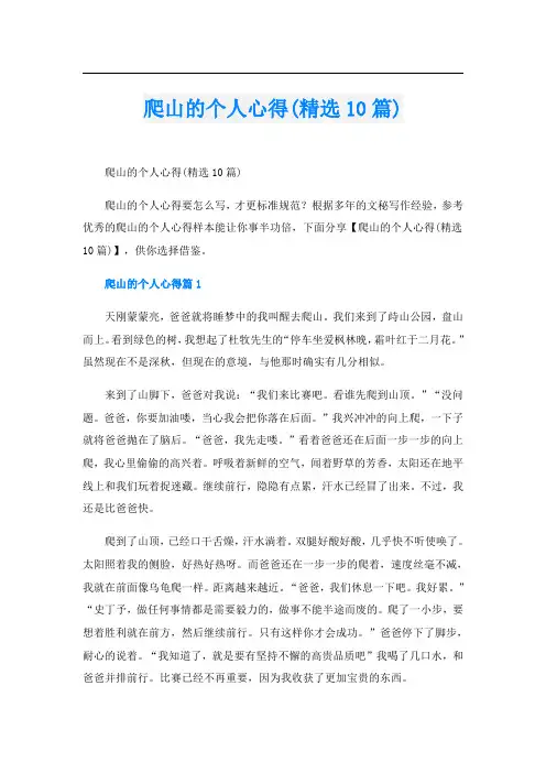 爬山的个人心得(精选10篇)