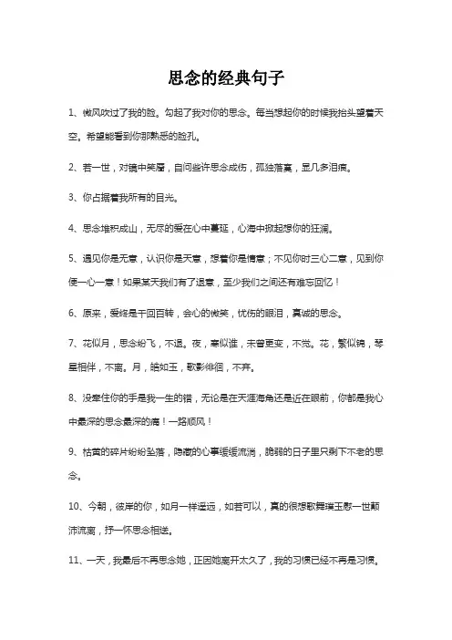 思念的经典句子