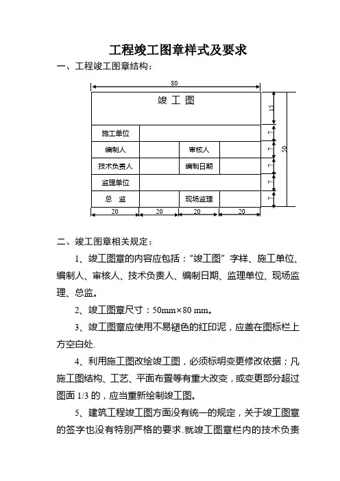 工程竣工图章样式及要求