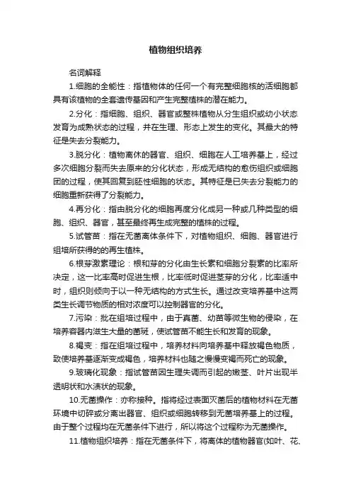 植物组织培养