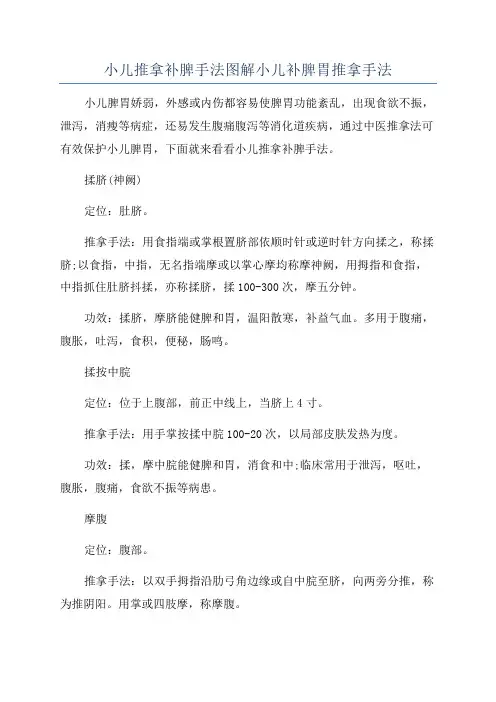 小儿推拿补脾手法图解小儿补脾胃推拿手法