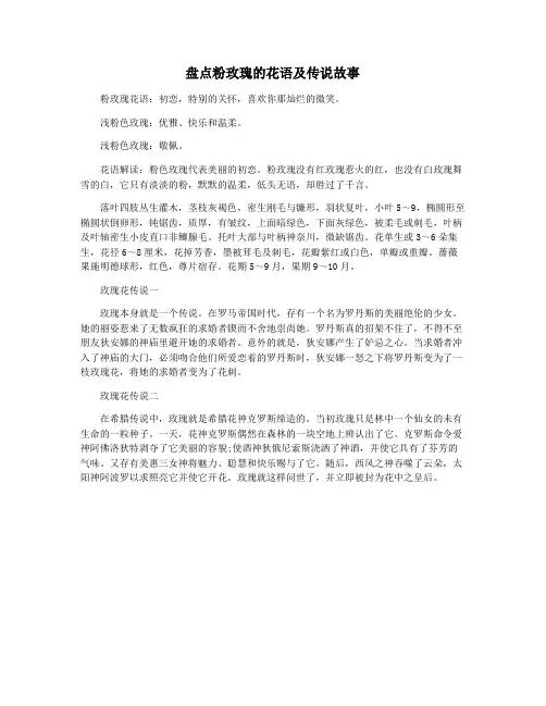 盘点粉玫瑰的花语及传说故事