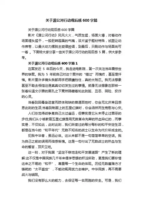 关于湄公河行动观后感600字篇