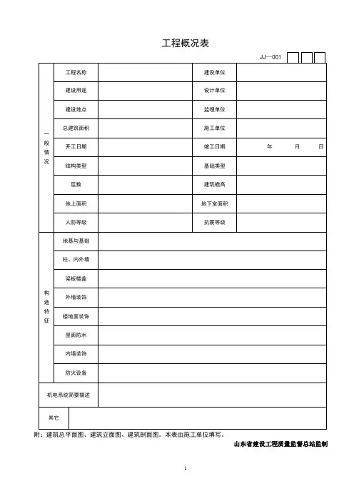 山东省建筑工程施工技术资料管理规程表格